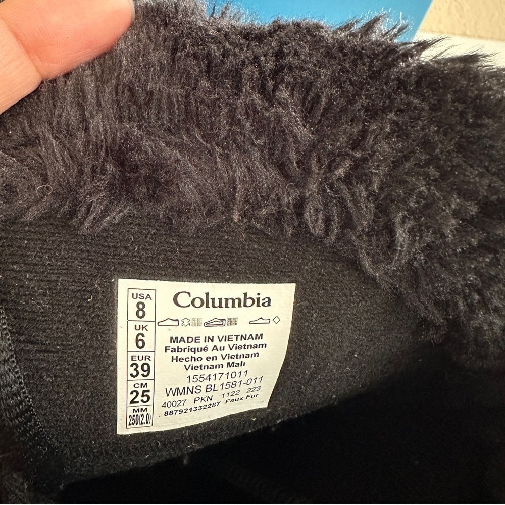 Columbia Women's Lace Up Snow Boots Ice Maiden II in Black with Box sz US 8 - Picture 11 of 13